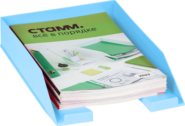 Изображение товара Лоток для бумаг Стамм Фаворит / ЛТГ-31283 (голубой)