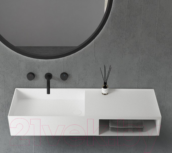 Изображение товара Тумба с умывальником Abber Stein AS2649-1.2 (подвесной, белый матовый)