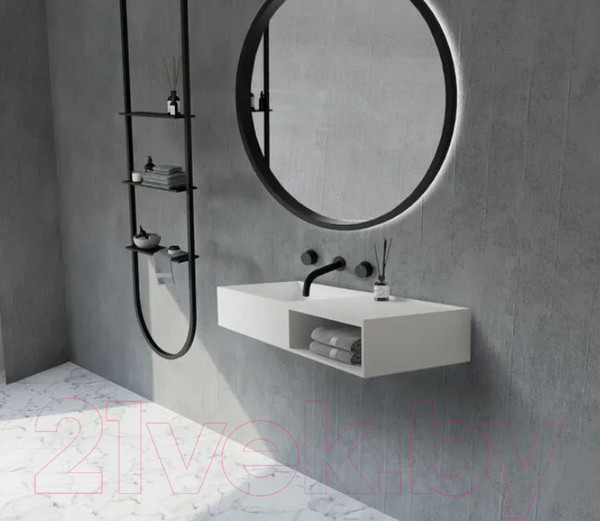 Изображение товара Тумба с умывальником Abber Stein AS2649-1.2 (подвесной, белый матовый)