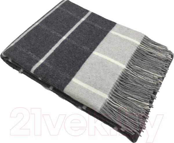 Изображение товара Плед Vladi Фамилия Harry 01 140x200 / 08391 (белый/светло-серый/темно-серый)