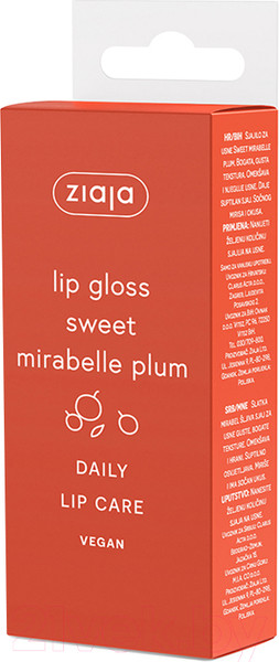 Изображение товара Блеск для губ Ziaja Сладкая мирабель (12мл)