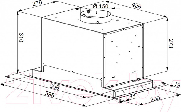 Изображение товара Вытяжка скрытая Konigin Incanto 60 (белый)
