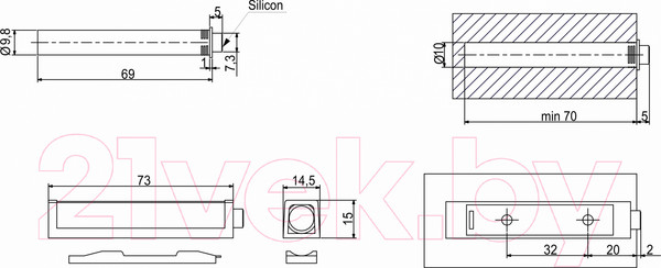 Изображение товара Сушилка для посуды встраиваемая AKS Gridli 800 в верхнюю базу без алюминиевого профиля (хром/сталь)