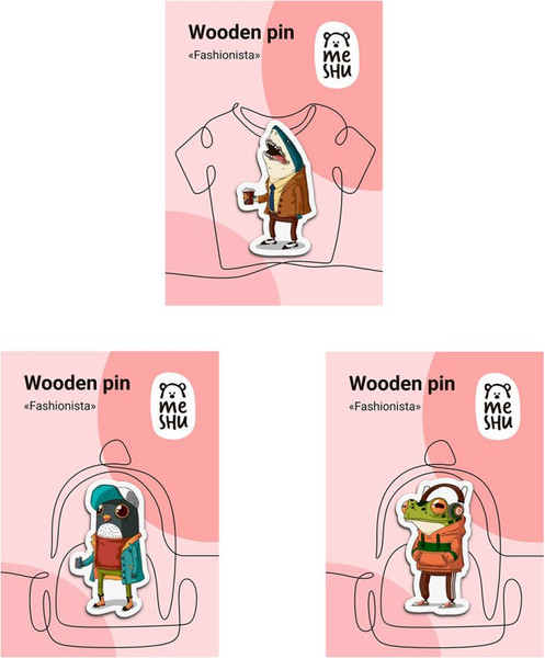 Изображение товара Набор значков Meshu Fashionistas / MS_54876 (3шт)