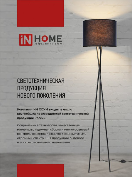 Изображение товара Торшер INhome ТНО 02Ч / 4690612048512