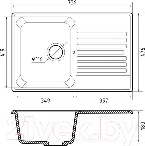 Изображение товара Мойка кухонная GranFest Quarz Z-78 (темно-серый)