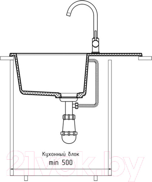 Изображение товара Мойка кухонная GranFest GF-Q650L (кашемир)