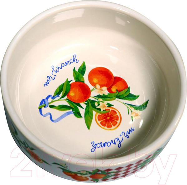 Изображение товара Миска для животных Mr. Kranch Апельсины / MKR080024 (белый)
