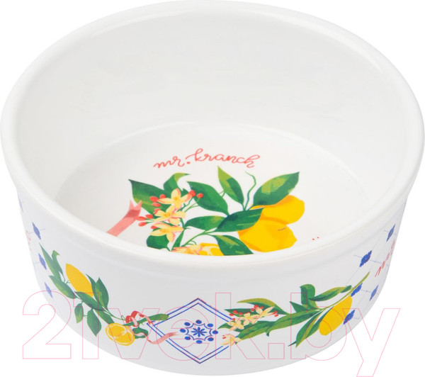 Изображение товара Миска для животных Mr. Kranch Лимоны / MKR080025 (белый)