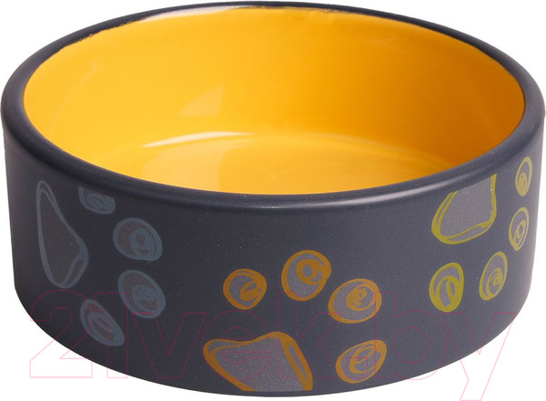 Изображение товара Миска для животных Mr. Kranch MKR211031 (черный/желтый)