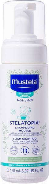 Изображение товара Шампунь для волос Mustela Stelatopia Мусс (150мл)