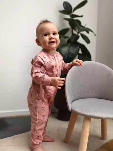 Изображение товара Набор комбинезонов для малышей MOWbaby Birds / 1282 (Rose, р.62)