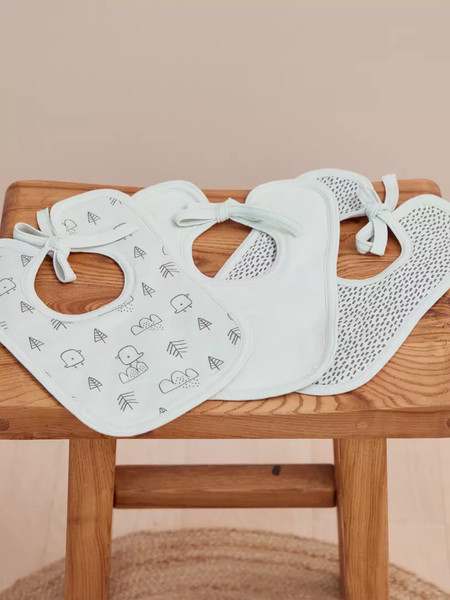 Изображение товара Набор нагрудников детских MOWbaby Birds / 0182 (3шт, голубой)