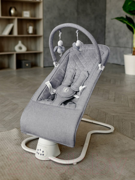 Изображение товара Детский шезлонг Amarobaby Happy Swing / AB23-22HAPPY/11 (серый)