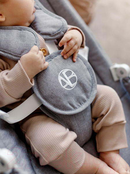 Изображение товара Детский шезлонг Amarobaby Happy Swing / AB23-22HAPPY/11 (серый)