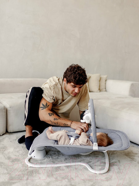 Изображение товара Детский шезлонг Amarobaby Happy Swing / AB23-22HAPPY/11 (серый)