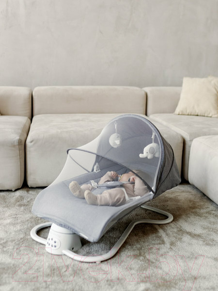 Изображение товара Детский шезлонг Amarobaby Happy Swing / AB23-22HAPPY/11 (серый)