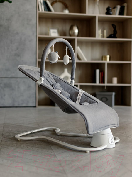 Изображение товара Детский шезлонг Amarobaby Happy Swing / AB23-22HAPPY/11 (серый)