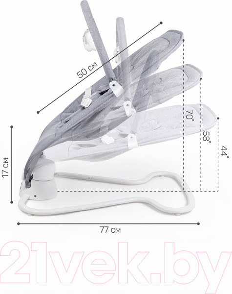 Изображение товара Детский шезлонг Amarobaby Happy Swing / AB23-22HAPPY/11 (серый)