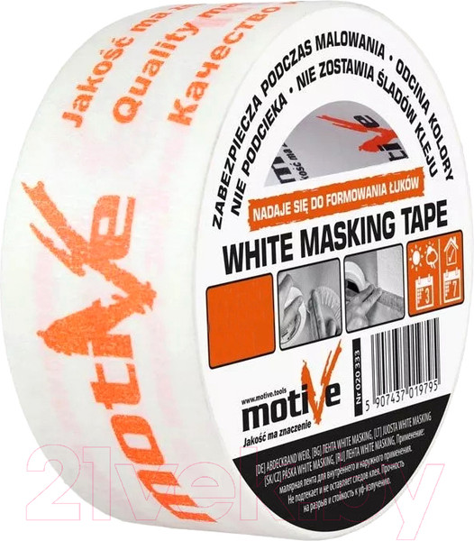 Изображение товара Лента монтажная Motive White Masking Tape 0.038x50м / 020332