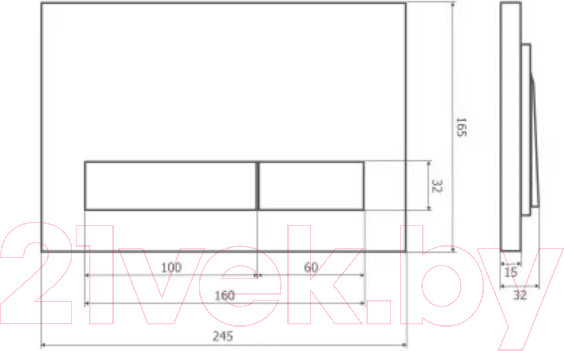 Изображение товара Кнопка для инсталляции Axus 097HDW