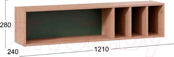 Изображение товара Полка ТриЯ Лео ТД-410.15.11 (гикори джексон/дымчатый зеленый)