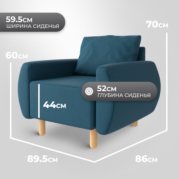 Изображение товара Кресло мягкое Mio Tesoro Тулисия (Malmo 81 Turquoise)