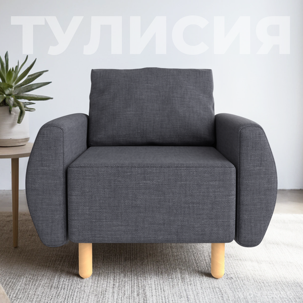 Изображение товара Кресло мягкое Mio Tesoro Тулисия (Twist 20 Dark Grey)