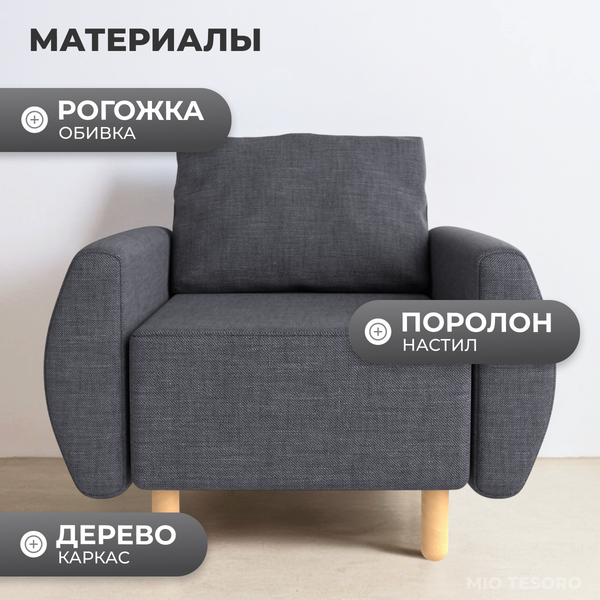 Изображение товара Кресло мягкое Mio Tesoro Тулисия (Twist 20 Dark Grey)