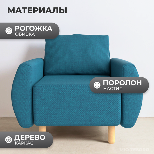 Изображение товара Кресло мягкое Mio Tesoro Тулисия (Twist 12 Petrol Turquoise)