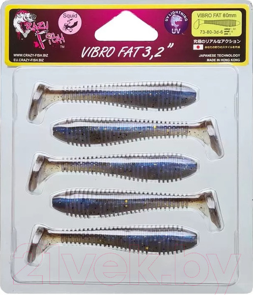 Изображение товара Мягкая приманка Crazy Fish Vibro Fat 3.2 / 73-80-3d-6