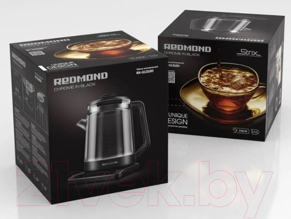 Изображение товара Электрочайник Redmond RK-G1310D (черный/хром)