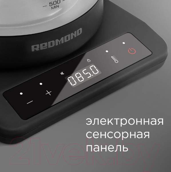Изображение товара Электрочайник Redmond RK-G1310D (черный/хром)