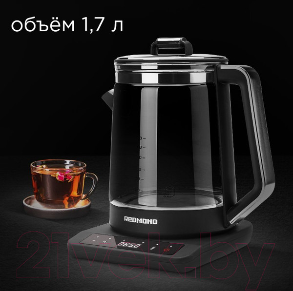 Изображение товара Электрочайник Redmond RK-G1310D (черный/хром)