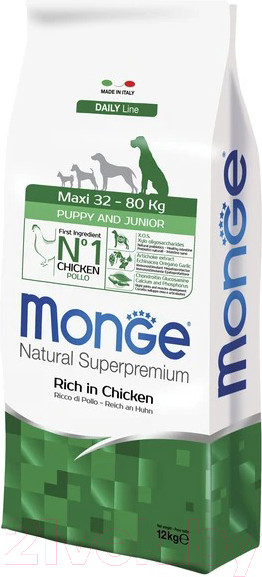 Изображение товара Сухой корм для собак Monge Daily Line Maxi Puppy с курицей (12кг)