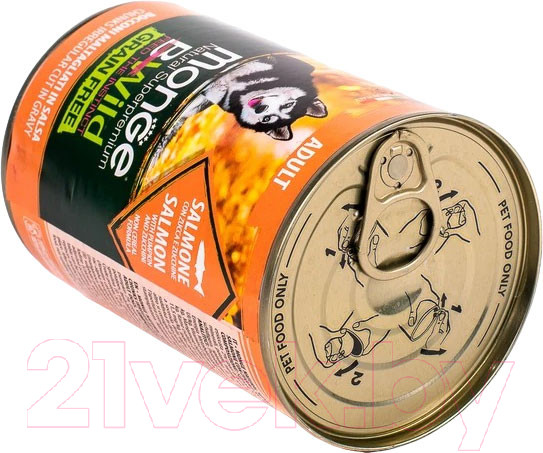 Изображение товара Влажный корм для собак Monge BWild Grain Free с лососем, тыквой и кабачками (400г)