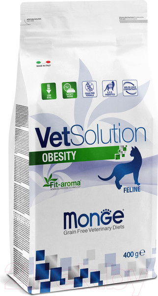 Изображение товара Сухой ветеринарный корм для кошек Monge Vet Solution Obesity (400г)