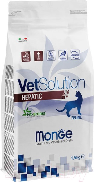 Изображение товара Сухой корм для кошек Monge Vet Solution Hepatic (1.5кг)