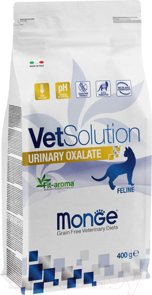 Изображение товара Сухой ветеринарный корм для кошек Monge Vet Solution Urinary Oxalate (400г)