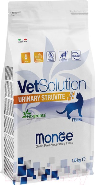 Изображение товара Сухой корм для кошек Monge Vet Solution Urinary Struvite (1.5кг)