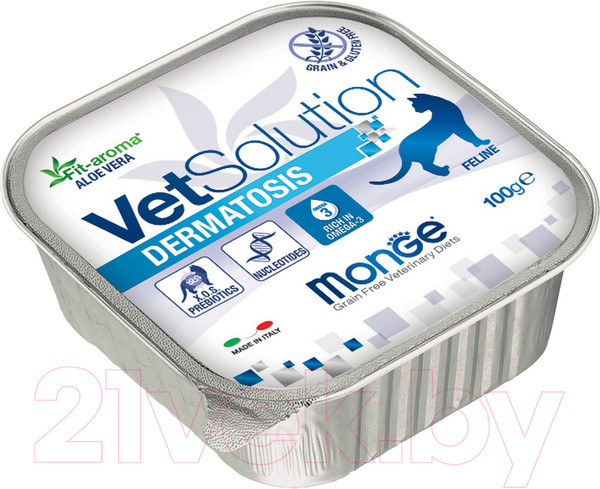 Изображение товара Влажный ветеринарный корм для кошек Monge Vet Solution Dermatosis (100г)