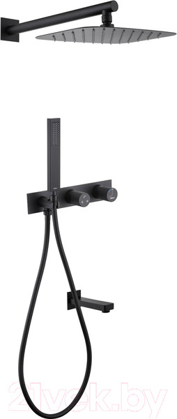 Изображение товара Душевая система со смесителем Abber Rund AF8717B (черный матовый)
