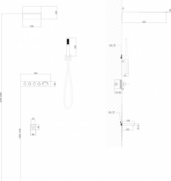 Изображение товара Душевая система со смесителем Abber Rund AF8753 (хром)