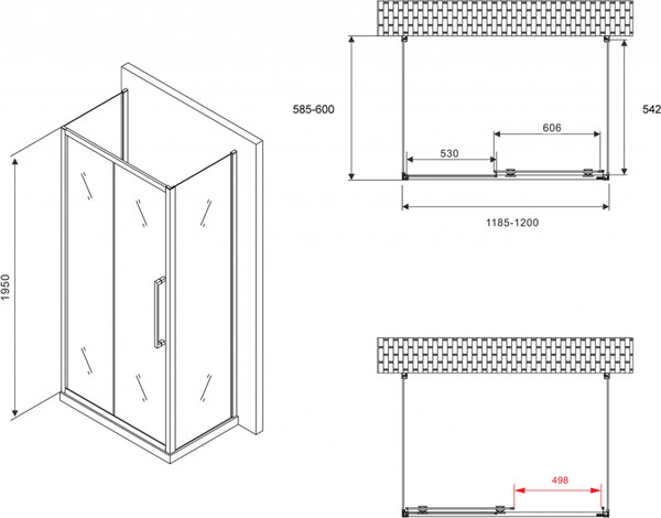 Изображение товара Душевой уголок Abber Schwarzer Diamant AG30120H-S60-S60