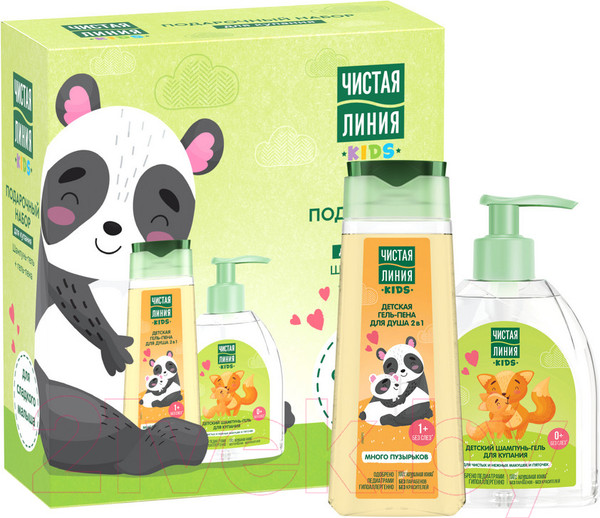 Изображение товара Набор косметики детской Чистая Линия Для купания Шампунь-гель 520мл + Гель-пена 250мл