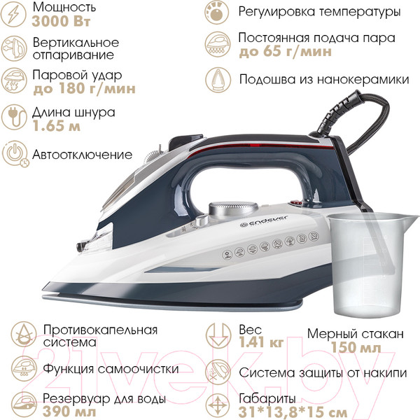 Изображение товара Утюг Endever Delta-228 (темно-синий/белый)