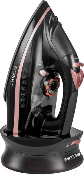 Изображение товара Беспроводной утюг Endever Delta-229 (черный/розовое золото)