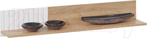 Изображение товара Полка ТриЯ Хилтон исп.2 (дуб крафт золотой/белый матовый)