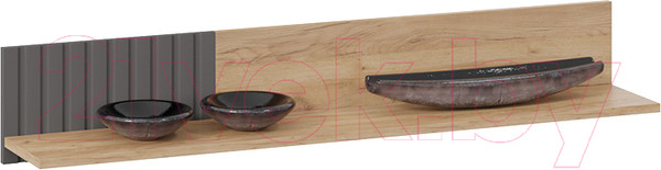 Изображение товара Полка ТриЯ Хилтон исп.2 (дуб крафт золотой/графит матовый)