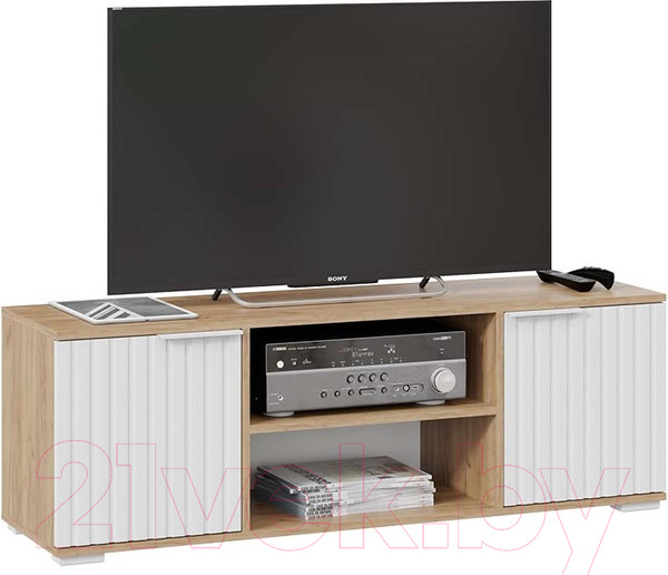 Изображение товара Тумба ТриЯ Хилтон исп.2 (дуб крафт золотой/белый матовый)